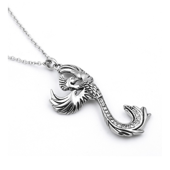 Phoenix Necklace with 17 Austrian Crystals- Bird of Paradise-NWT Stainless - Picture 3 of 6